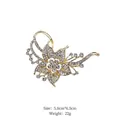 Elegant golden flower brooch with shimmering white crystals for women's fashion suits - XD8450-3 (White Flower)