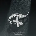 Elegant silver butterfly brooch with rhinestones, 4.0cm x 6.4cm jewelry gift - Streamlined Butterfly Style (XD9126) / Silver