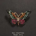 Exquisite vintage butterfly brooch with colorful rhinestones in a large 4.4cm x 7.5cm size - Retro Colorful Rhinestone Butterfly Brooch (XD8537-03)