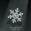 Elegant silver snowflake brooch pin with sparkling rhinestones for winter fashion - Snowflake Shape (XD1022) / Silver