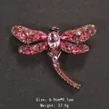 Pink dragonfly brooch pin with crystals and sparkling gemstones - Pink and Purple Gradient Rhinestone Dragonfly Style (XD8295-3)