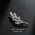 Elegant silver wheat stalk brooch with sparkling rhinestones for suits and dresses - Wheat Ear Shape Style (XD9111) / Silver