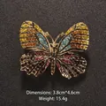Elegant multi-color crystal butterfly brooch pin for women's coats and suits fashion - Colorful Gradient Butterfly Style (XD7339-9)