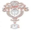 Elegant rose gold crystal brooch with teardrop pendant for formal suits and coats - Rose Gold Vintage Palace Water Drop Style (XD7666-4)