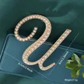 Vintage gold-toned pearl initial letter U alphabet brooch pin for clothing accessories - Letter U