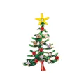 Festive Christmas tree brooch with vibrant green enamel and colorful rhinestone accents. - Colorful Rhinestone Christmas Tree Style (XD11388)