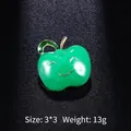 Fashionable green apple smiling face enamel brooch pin, size 3x3cm and weight 13g. - XD8774 (Green Smiley Apple)