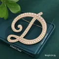 Vintage gold plated letter D brooch pin with white pearls for elegant clothing decor - Letter D