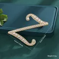 Retro gold finish pearl letter Z brooch pin for elegant clothing accessory decoration - Letter Z