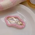 Chic pink yarn-wrapped cloud-shaped hollow metal BB clip for women's hair styling - Cloud Style (F1224) / Pink