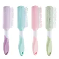 Set of 4 professional 9-row styling hair brushes in pastel colors for volumizing hair - 9-Row Vent Comb (213) / OPP Bag / Multicolor