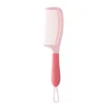 Peigne démêlant rose portable mignon avec poignée ergonomique pour filles et enfants - Motif Ondulé (1416) / Rose