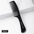 Professional black nylon hairdressing comb with antistatic handle for smooth hair styling - Fine-Tooth Hair Comb (06819) / Nylon Material / Black