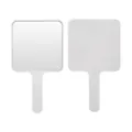 Specchio da trucco portatile quadrato in resistente materiale ABS bianco da viaggio - Specchio Quadrato con Manico / Taglia S / Bianco
