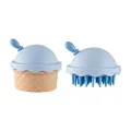 Kopfhaut-Massagebürste in Eiscreme-Form, Variante in Hellblau - OPP-Beutel / Blau