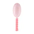 Elegant pink scalp massage hairbrush with a unique ergonomic twisted handle design - Pink Air Cushion Brush