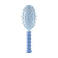 Light blue hairbrush with a periwinkle twisted handle for scalp massage and styling - Twisted Air Cushion Brush - Blue