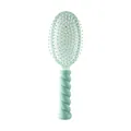 Mint green hairbrush with a unique twisted macaron-style handle for scalp massage - Twisted Air Cushion Brush - Green