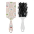 Cute cartoon cherry printed paddle hairbrush with air cushion for scalp massage - Pastoral Cherry Print