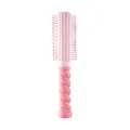 Professional pink round hair brush with a unique twisted handle for styling and scalp massage - Pink Curling Brush