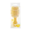 Compact yellow cloud-shaped detangling air cushion hairbrush with mirror for children. - Cloud Airbag Comb / PVC Box / Yellow