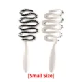 Small white hollow ribbon design boar bristle hair brush for detangling and styling - White / S