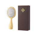 Premium wooden steel pin cushion hair brush with elegant brown gift box packaging - Original Color