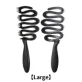 Large black spotted ribbon design detangling hairbrush with scalp massage bristles - L / Black