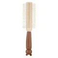 Professional round hairbrush featuring a cute brown cat-shaped handle for scalp massage - Cat Round Hair Rolling Brush (Mocha)