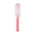 Professional pink vented hairbrush featuring a unique twisted handle for scalp massage. - Pink Vent Brush