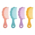 Cloud-shaped colorful hair combs for kids in pastel pink, teal, purple and yellow - Cloud Flat Comb / OPP Packaging / Multicolor