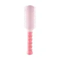 Pink hairbrush with twisted handle for scalp massage and hair styling, SKU variant view - Smooth Paddle Brush / Pink