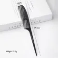 Professional anti-static tail comb with measurements, weight 12.2g - Rat-Tail Comb (8812) / Black