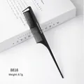 Professional black rat-tail styling comb with precise dimensions and weight specs - Rat-Tail Comb (8818) / Black