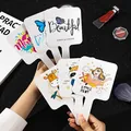 Portable square handheld makeup mirrors featuring various cute cartoon and butterfly prints. - Random Pattern / White