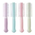 Set of four pastel round hairbrushes featuring unique and cute cat paw shaped handles - 617 Mixed Colors / 1 Pack