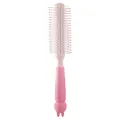 Adorable pink bunny character round hair brush for professional hair styling and curling - Curly Hair Rabbit Style / Pink