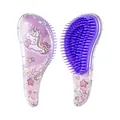 Portable purple cartoon unicorn detangling hairbrush for children with colorful beads - 96 Small Size / Purple