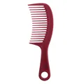 Peigne démêlant à dents larges bordeaux avec trou de suspension pour cheveux mouillés - Peigne Démêlant (SD33) / Rose Rouge (SD33)