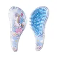 Portable blue cartoon unicorn detangling hairbrush for girls with colorful shaker beads inside - 96 Small Size / Blue