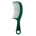 Peigne à dents larges vert foncé avec trou de suspension pour cheveux bouclés - Peigne Démêlant (SD33) / Dark Green (SD33)
