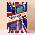 Star print handle massage hairbrush set with cushion comb in Union Jack box - 2278 Star Gift Box / Dark Blue