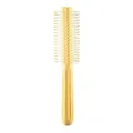 Pale yellow macaron color round barrel hairbrush with non-slip handle for volume styling - Yellow