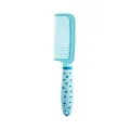 Professional light blue hair comb with a cute star-patterned handle for daily styling - Flat Comb (2701) / Light Blue
