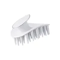 Ergonomic white leaf-shaped scalp massager and shampoo brush for deep hair cleansing - OPP Bag / White