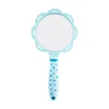 Cute light blue flower-shaped handheld mirror with blue star patterns on the handle - Mirror (2702) / Light Blue