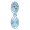 Portable light blue folding hairbrush with mirror and cute cartoon unicorn print detail - Blue Unicorn