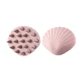 Ergonomic shell-shaped pink silicone scalp massage brush for deep hair cleaning. - 151-Shell / Pink