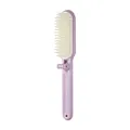 Portable purple folding hairbrush with soft white bristles, compact for travel use - Purple Folding Comb (131) / Purple