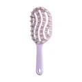 Light purple vented scalp massage hairbrush with a long handle for wet and dry hair - Purple